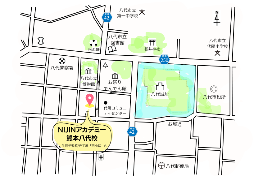 NIJINアカデミー熊本八代校MAP