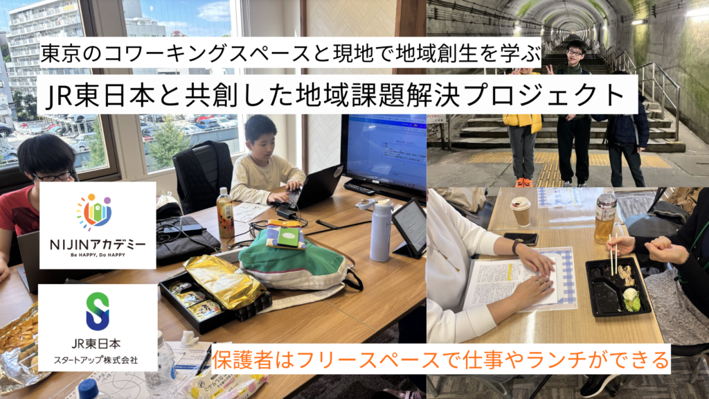 JR東日本のコアワーキングスペースでプロジェクトに取り組む。