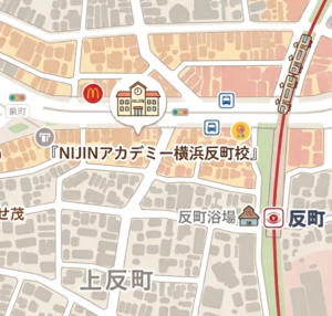 NIJINアカデミー横浜反町校へのアクセスマップ・東急東横線「反町駅」周辺地図