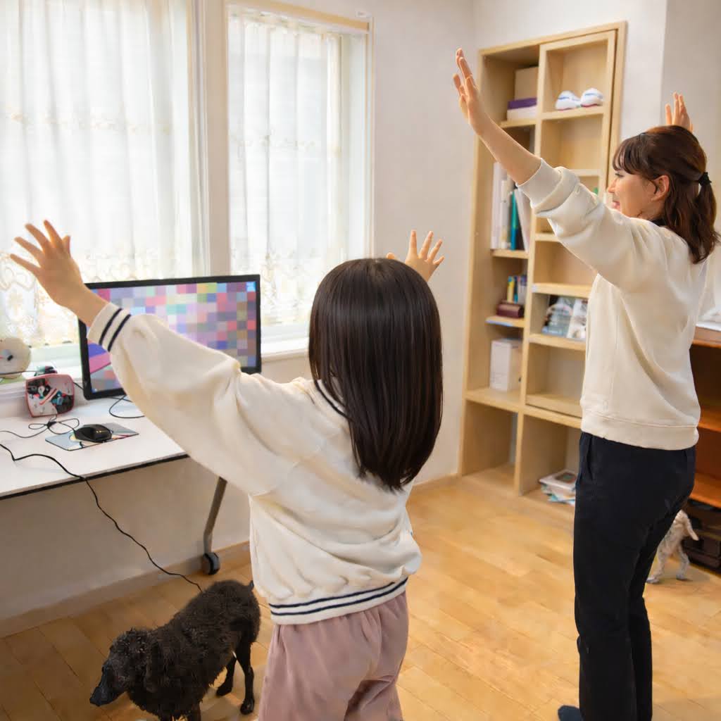 NIJINアカデミー栃木矢板校でミカちゃんと子どもが一緒に活動する様子