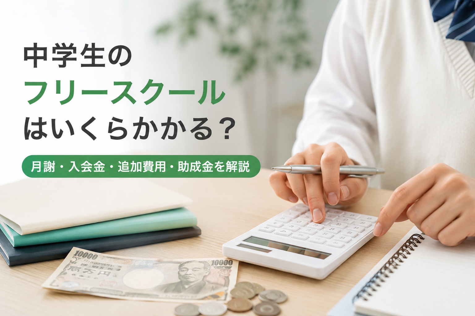 中学生のフリースクールはいくらかかる？月謝・入会金・追加費用・助成金を解説