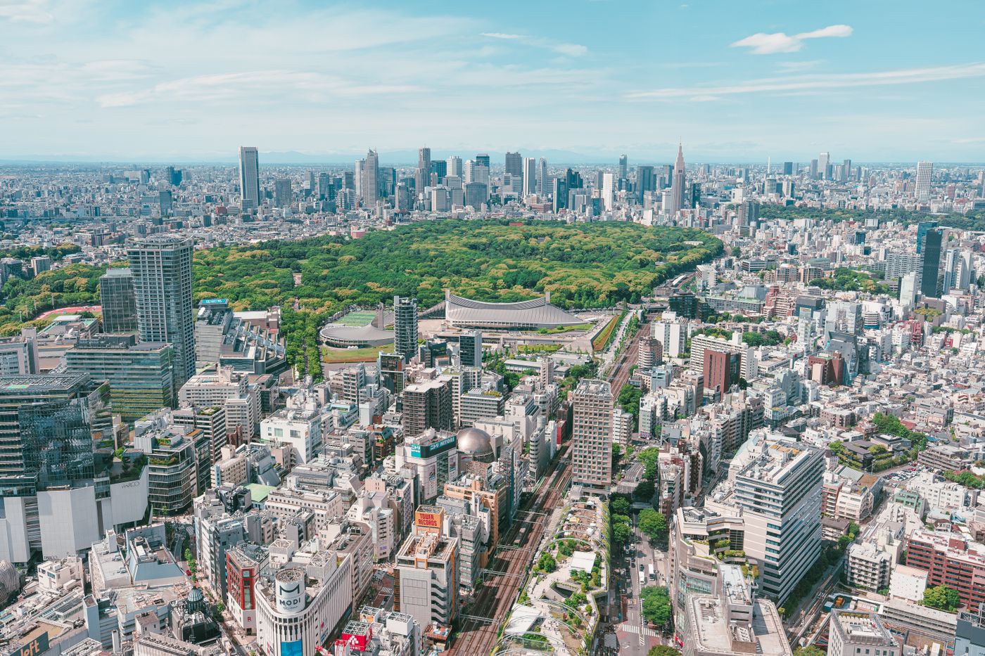 緑の多い東京の街並み