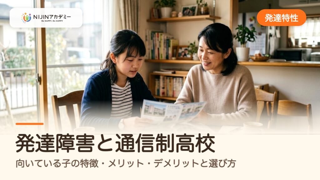 発達障害と通信制高校｜向いている子の特徴・メリット・デメリットと選び方