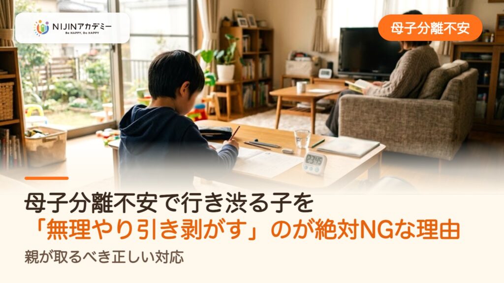 母子分離不安で行き渋る子を「無理やり引き剥がす」のが絶対NGな理由。親が取るべき正しい対応