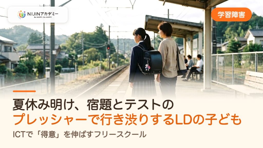 夏休み明け、宿題とテストのプレッシャーで行き渋りするLDの子ども。ICTで「得意」を伸ばすフリースクール