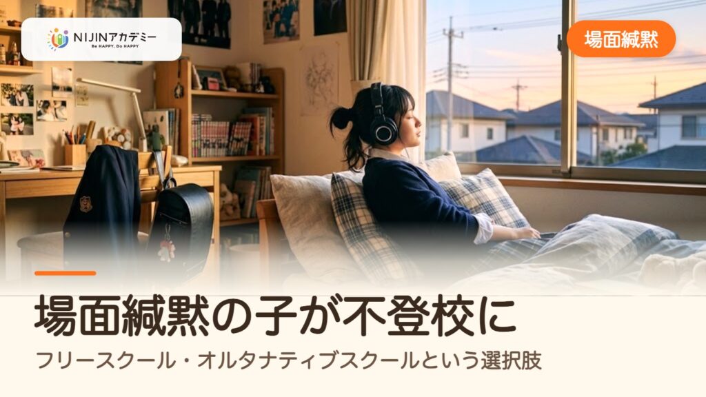 場面緘黙の子が不登校に｜フリースクール・オルタナティブスクールという選択肢