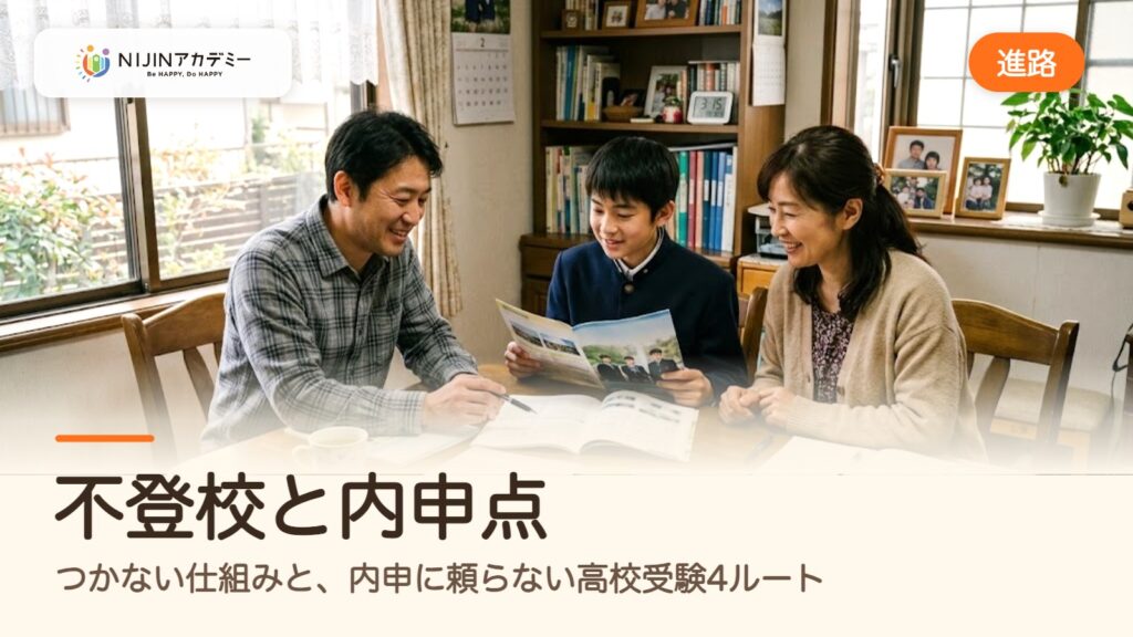 不登校と内申点｜つかない仕組みと、内申に頼らない高校受験4ルート