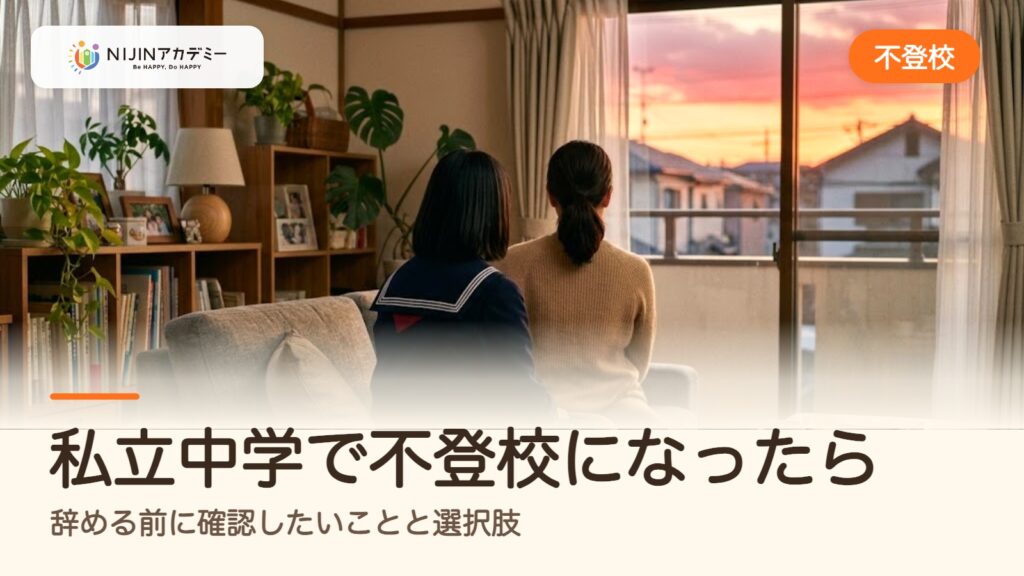 私立中学で不登校になったら｜辞める前に確認したいことと選択肢