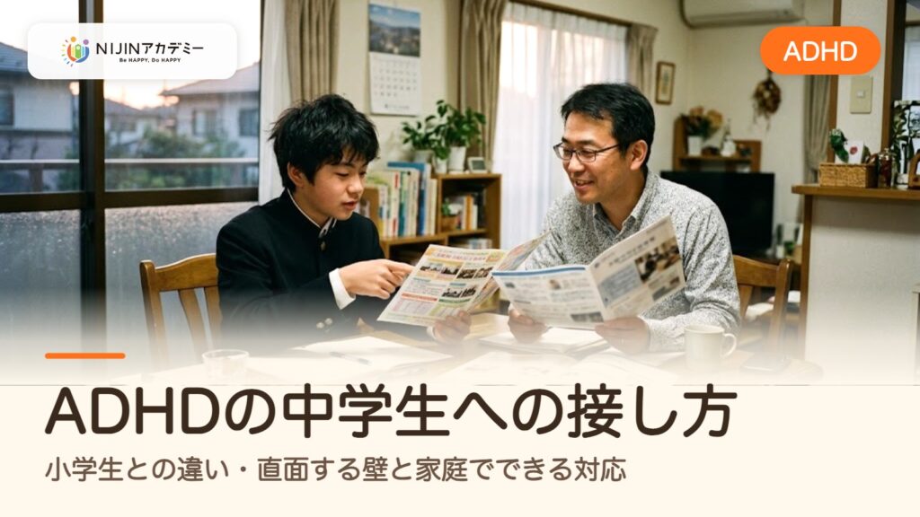 ADHDの中学生への接し方｜小学生との違い・直面する壁と家庭でできる対応
