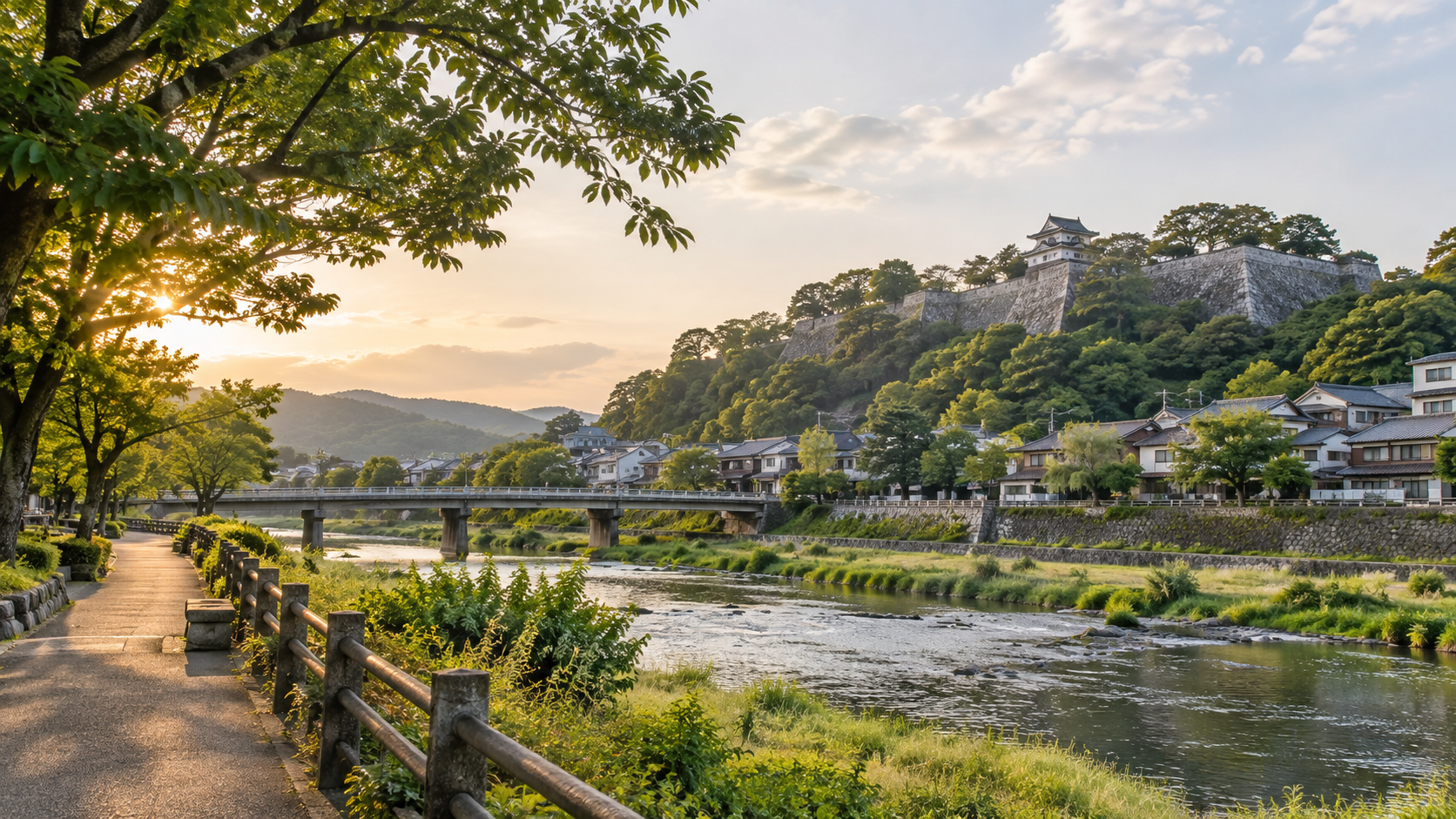 津山市の自然と街の景色