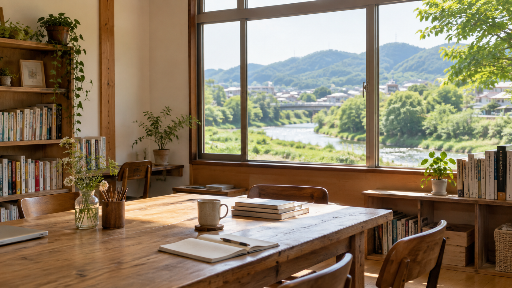 津山市の学びの場をイメージした明るい部屋