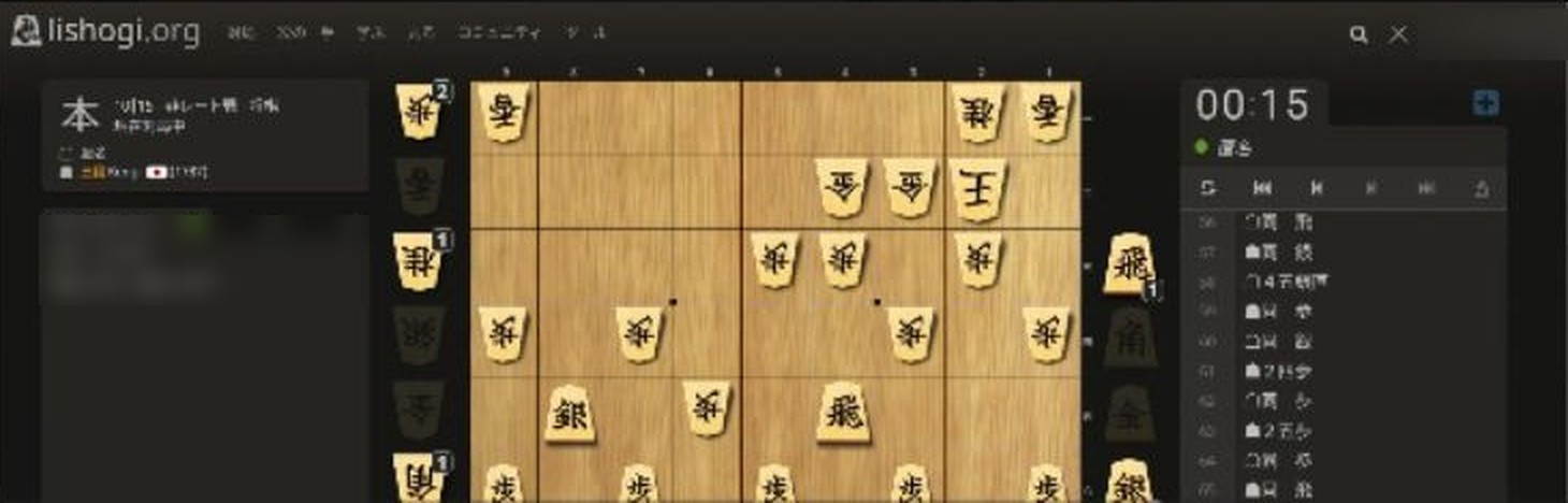 たけんぴさんが打ち込んでいる将棋の盤面