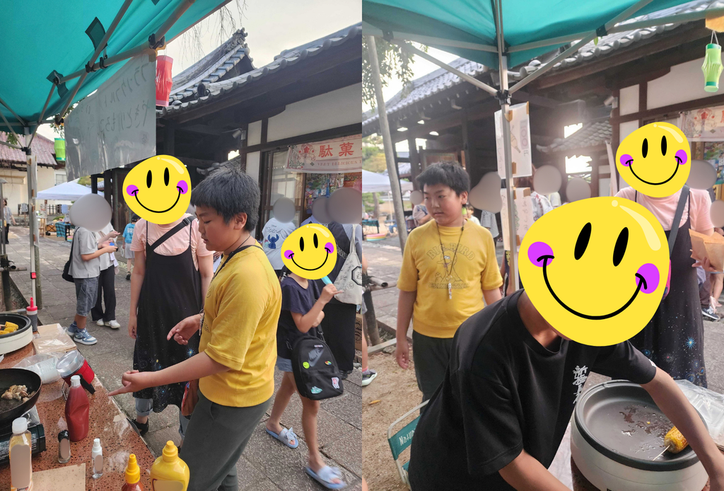近くのお寺の夏祭りに、諏訪校の屋台を初出店したときの様子