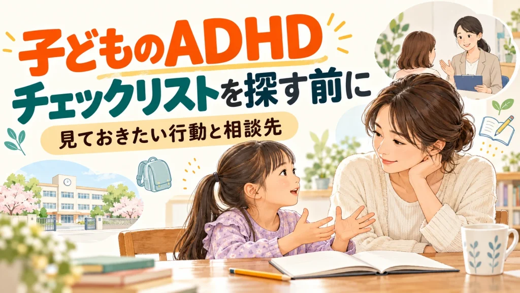 子どものADHD チェックリストを探す前に 見ておきたい行動と相談先