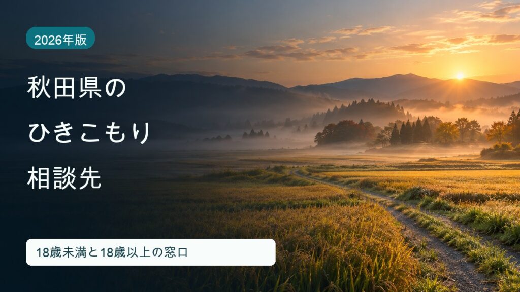 秋田県のひきこもり相談先：18歳未満と18歳以上の窓口