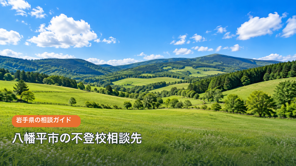 八幡平市の不登校相談先をテーマにした明るい生成風景写真