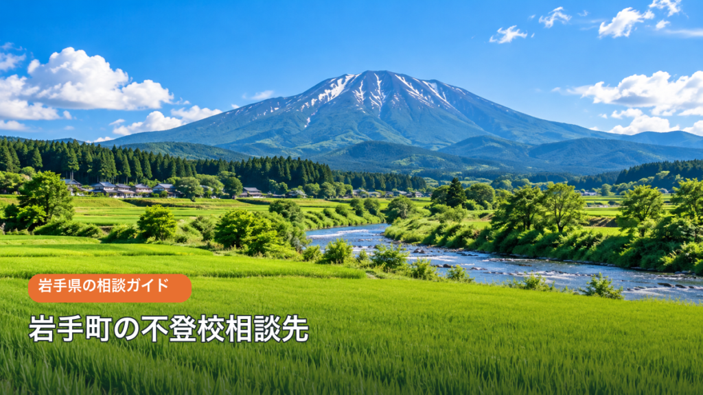 岩手町の不登校相談先をテーマにした明るい生成風景写真