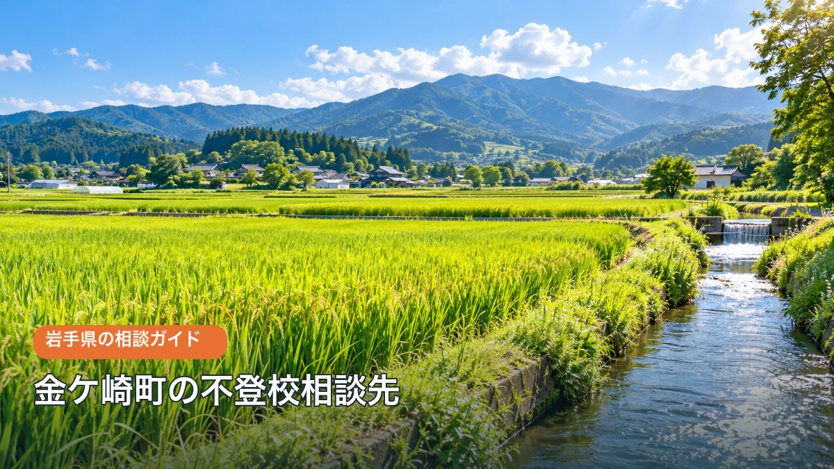 金ケ崎町の不登校相談先をテーマにした明るい生成風景写真