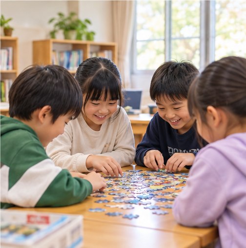 地域の学びの場で一緒に活動する子どもたち