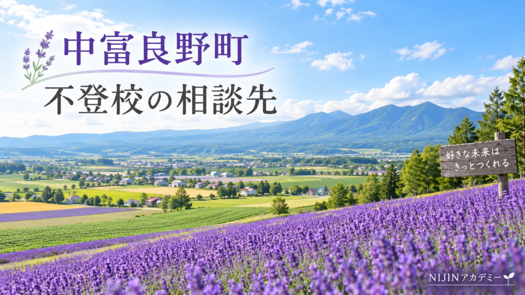 中富良野町の明るい風景と不登校の相談先