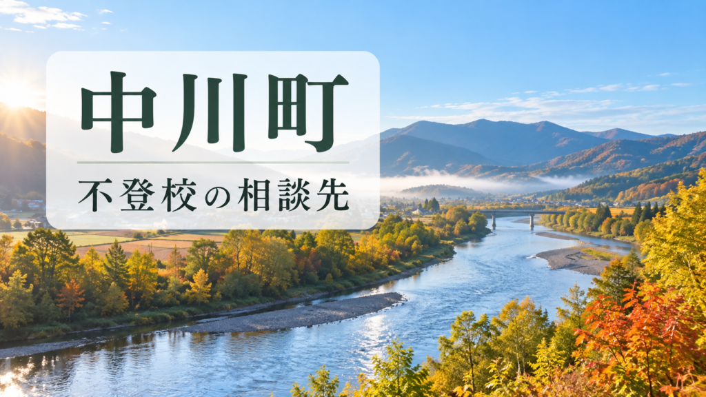 中川町の不登校相談先を案内する、明るい北海道の風景写真と文字入りサムネイル