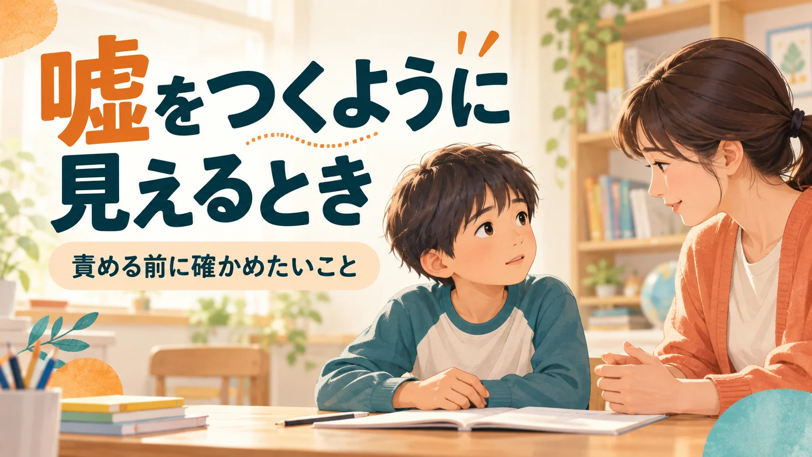 ADHDの子が嘘をつくように見えるとき｜責める前の確認｜タイトル入りサムネイル（AI生成）