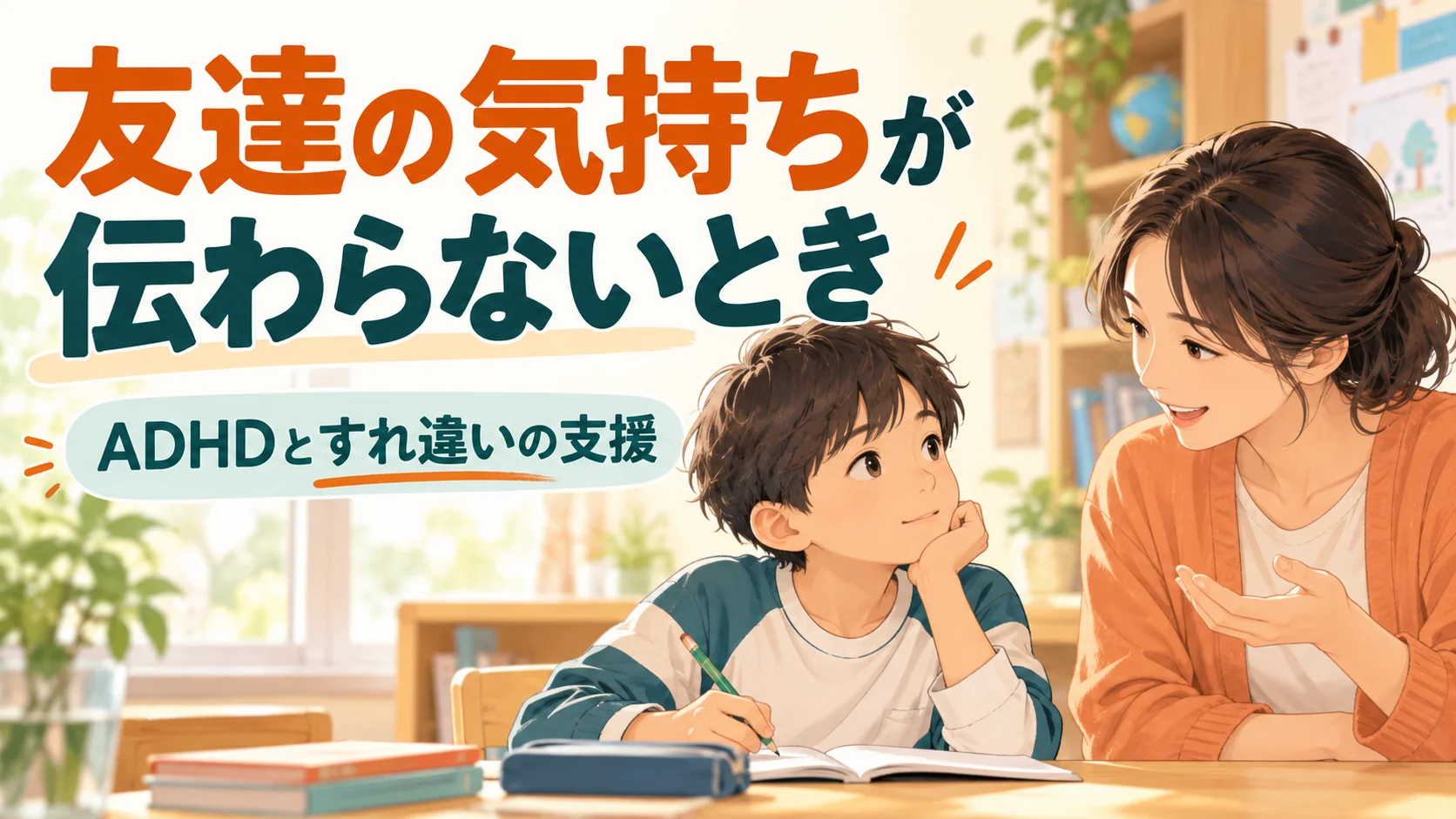 ADHDの子が人の気持ちを分からないように見えるとき｜タイトル入りサムネイル（AI生成）