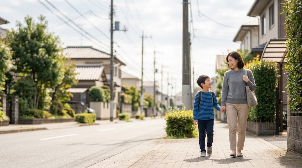 立川市でフリースクールの見学に向かう、不登校の小学生と母親（イメージ）