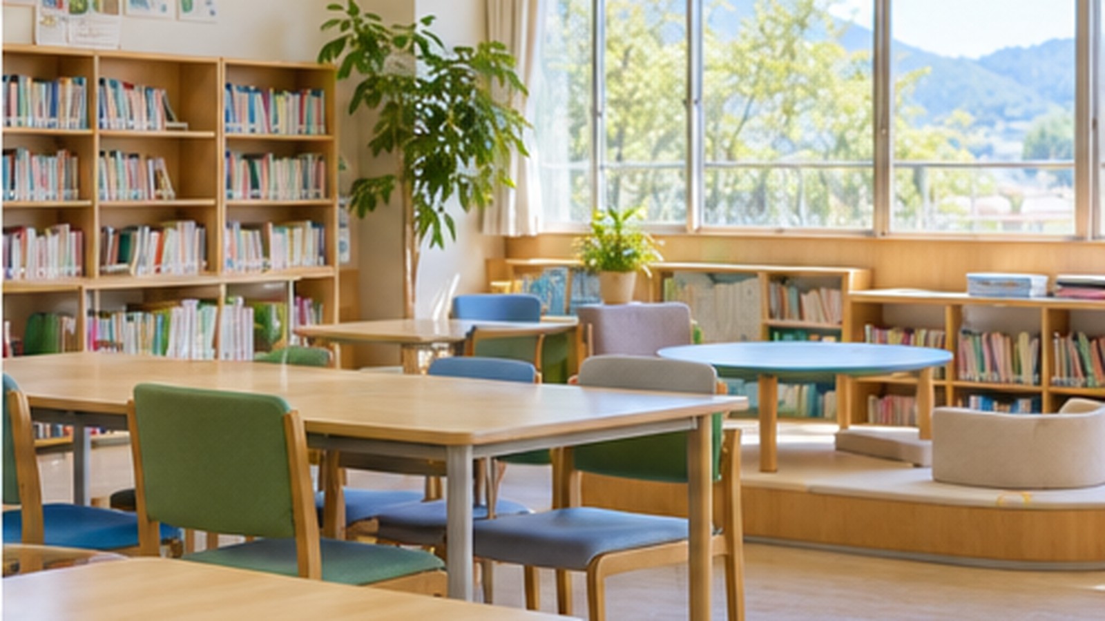 自宅の明るい机で学ぶ子どもの後ろ姿