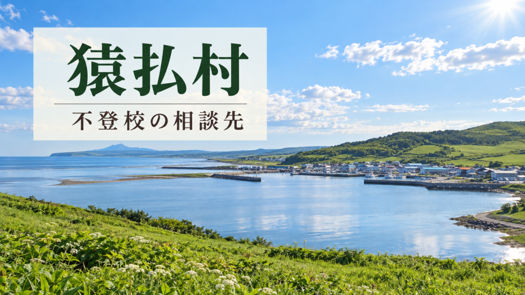 猿払村の不登校相談先を案内する、明るい北海道の風景と文字入りサムネイル