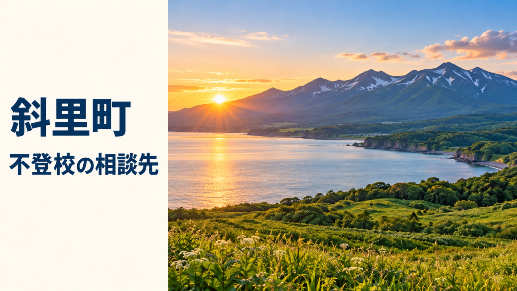 斜里町の不登校相談先。知床連山と海の明るい風景