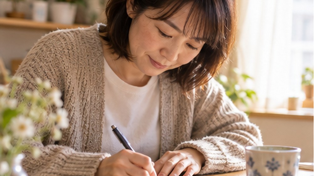 相談前にメモを取りながら考える保護者