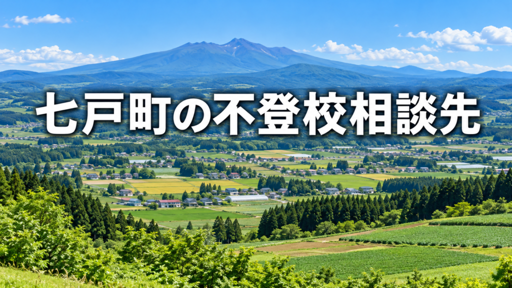 七戸町の風景を背景にした不登校相談先の記事サムネイル