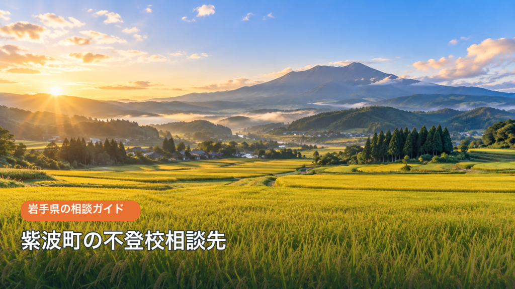 紫波町の不登校相談先をテーマにした明るい生成風景写真