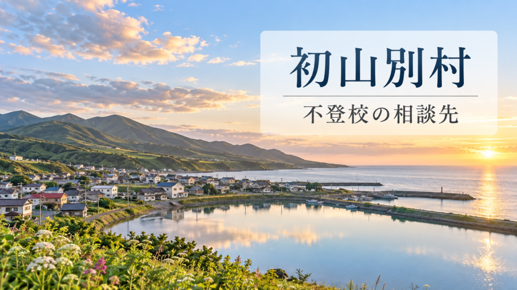 初山別村の不登校相談先を案内する、明るい北海道の風景と文字入りサムネイル