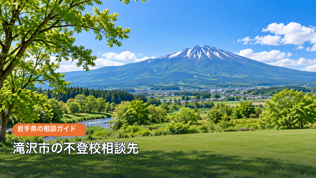 滝沢市の不登校相談先をテーマにした明るい生成風景写真