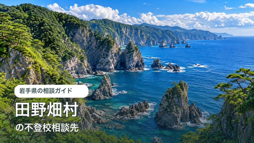 田野畑村の海や山の明るい風景と不登校相談先ガイド