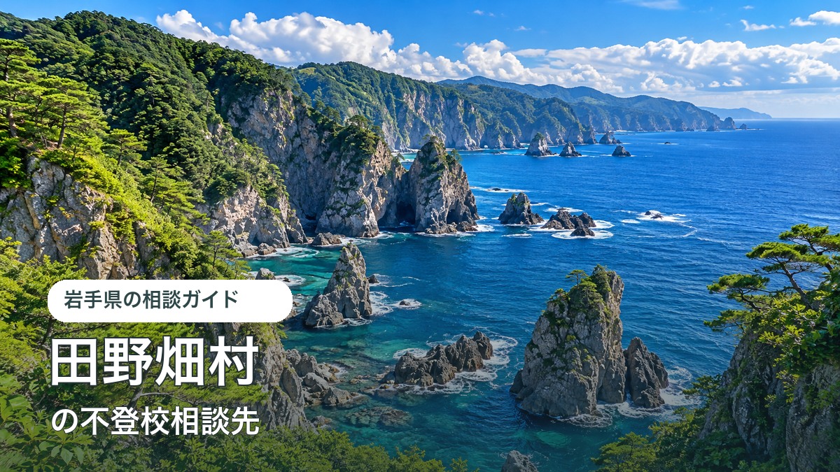 田野畑村の海や山の明るい風景と不登校相談先ガイド
