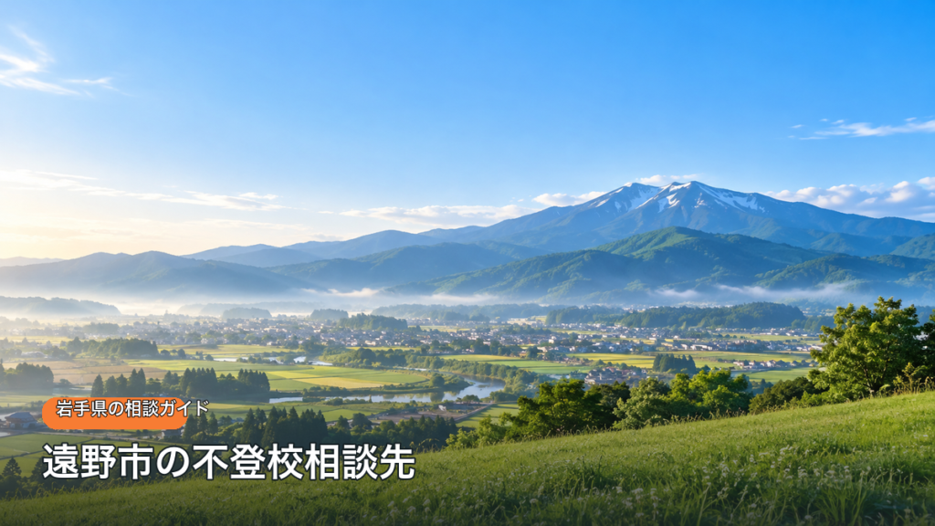 遠野市 不登校相談先をテーマにした明るい生成風景写真