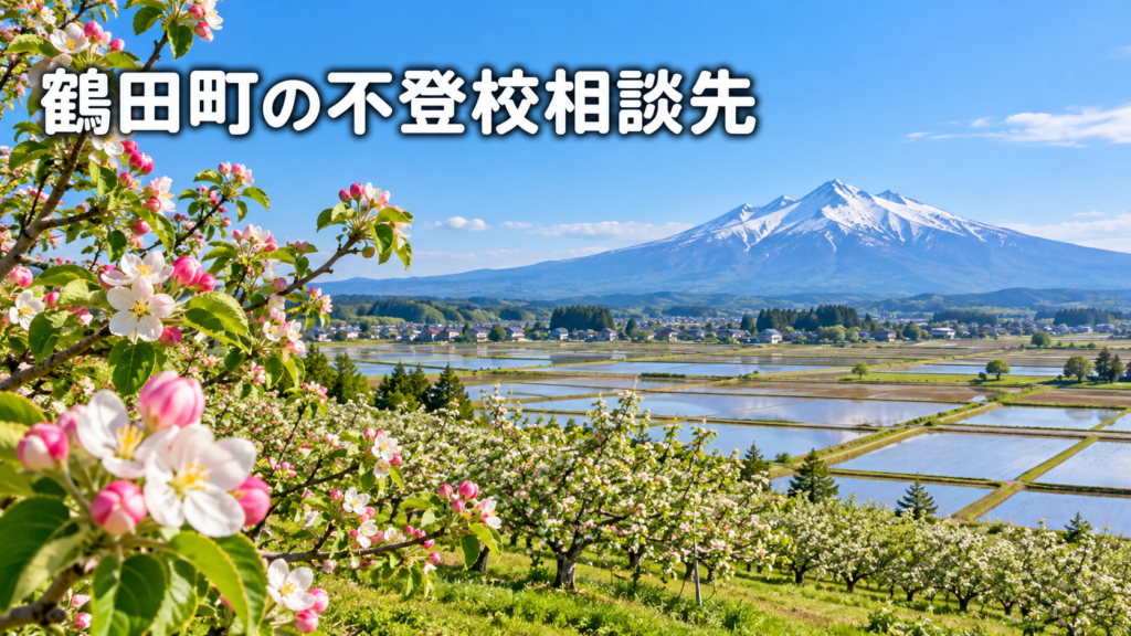 鶴田町の風景を背景にした不登校相談先の記事サムネイル