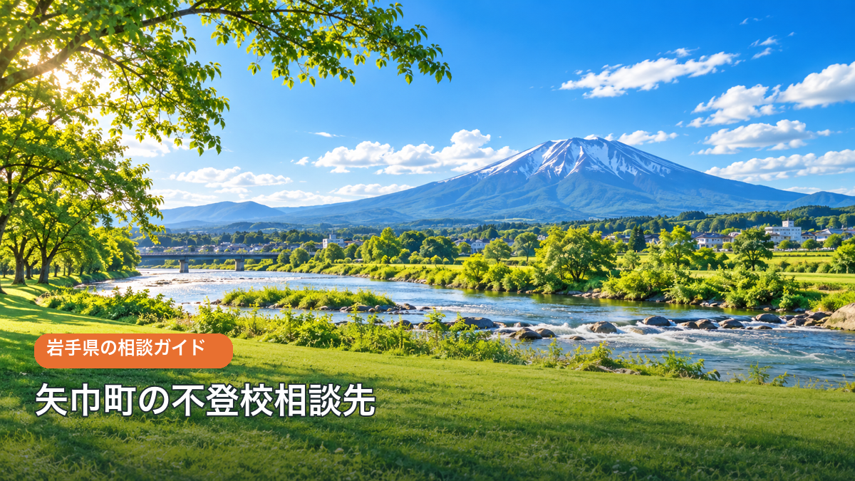 矢巾町の不登校相談先をテーマにした明るい生成風景写真