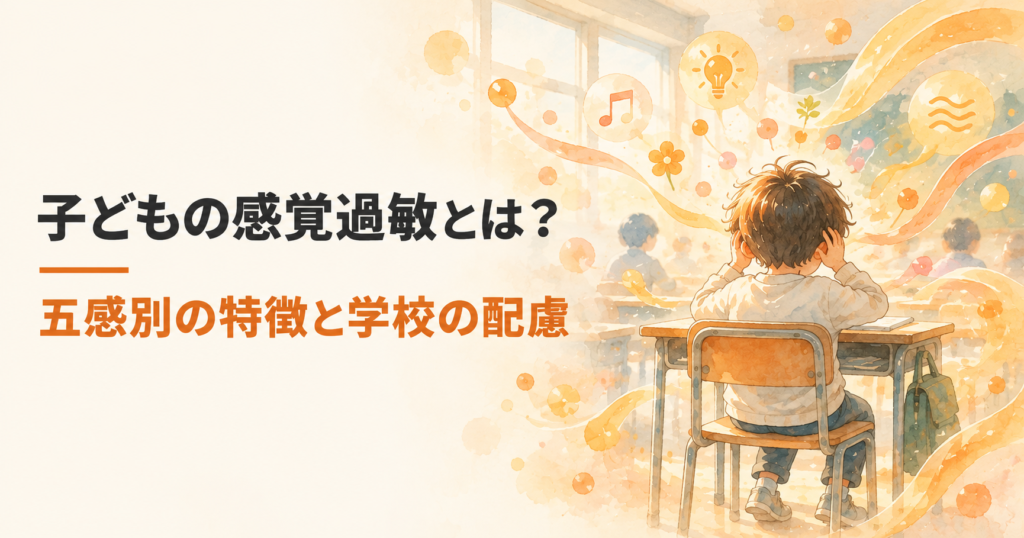 感覚過敏の子が教室で音や光の刺激に囲まれている様子｜五感別の特徴と学校の配慮